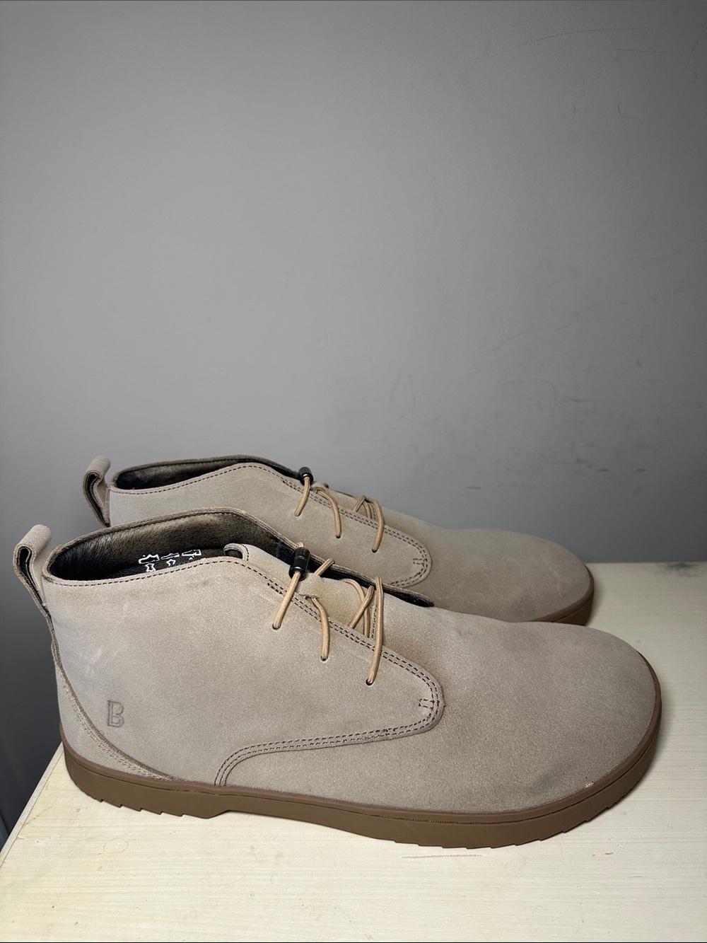 Birchbury carnforth barefoot Taupe Suede water resistant leather Chukka boots